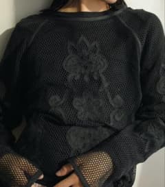 アンヌーク anuke Embroidery Mesh Tops ブラック - メルカリ