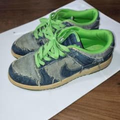 【レア】NIKE GS デニム DUNK LOW ライトグリーン 24cm