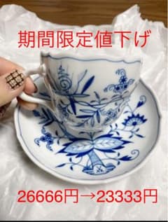 マイセン　MEISSEN カップ　ソーサー　コーヒー兼用カップ　ブルーオニオンのサムネイル