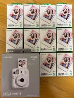 新品 instax mini 13 クレイホワイト＋フィルム100枚のサムネイル