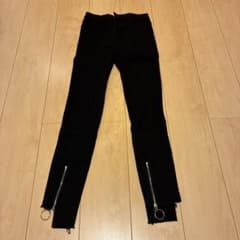 裾ジップ スキニーパンツ ブラック XLのサムネイル