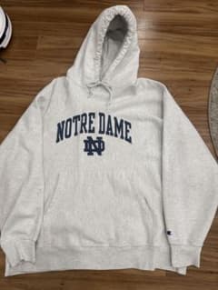 Champion ノートルダム大学 フード付きスウェット XXL グレーのサムネイル