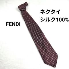FENDI フェンディ ネクタイ 総柄 ワインレッド ビジネス フォーマルのサムネイル