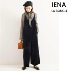 IENA LA BOUCLE ベロア オールインワン サロペット ネイビー 36 - メルカリ