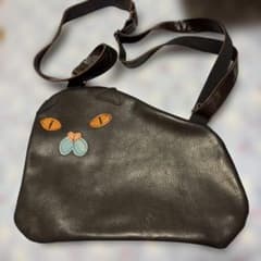 黒猫 ショルダーバッグ 本革製 作家もののサムネイル