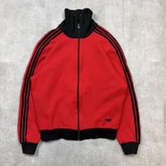 70s adidas 西ドイツ デサント トラックジャケット ジャージ 赤黒