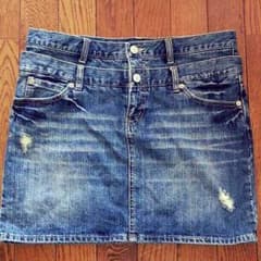 大きいサイズ デニムミニスカート W70cmのサムネイル