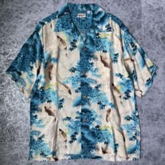 sun surf 鯉 和柄 アロハシャツ ブルー L SS33333 sun surf 鯉 和柄 アロハシャツ ブルー L SS33333 - メルカリ