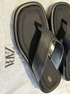 新品】ZARA ザラ トングサンダル 36黒 厚底トングサンダル - メルカリ