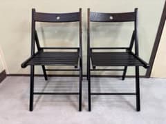 イケア IKEA TERJE テリエ 折りたたみチェア 2脚セット ブラック