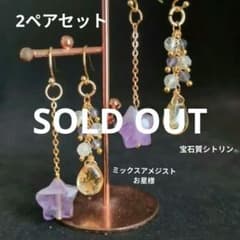 14kgf 天然石チャーム☆2ペアset◝✩ 2ペアセット♡チャーム(ゴールド)♡天然石 - メルカリ