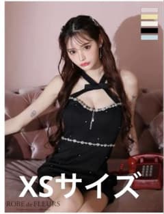 ROBE de FLEURS ブラックナイトドレス XSサイズ - メルカリ