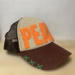 PEACE 刺繍 メッシュキャップ ブラウン ベージュ58.5のサムネイル