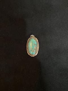 Turquoise pendant top, silver, Indian jewelry, American casual style.