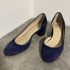 美品　FABIO RUSCONI スエードパンプス ネイビーのサムネイル