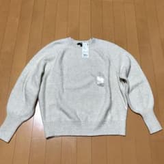ユニクロ パフスリーブ クルーネックセーター ナチュラルのサムネイル