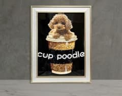 クリスタルアートパネル 水晶絵 水晶パネル 犬 トイプードル ドッグ 動物 絵画 クリスタルアートパネル 水晶絵 水晶パネル 犬 トイプードル ドッグ