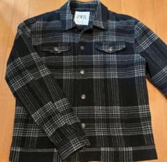 ZARA チェック柄ジャケット ブラック/グレーのサムネイル