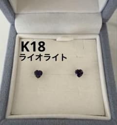 ジュエリーTSUTSUMI K18イエローゴールド　ライオライトハート型 ピアス ジュエリーTSUTSUMI K18イエローゴールド ライオライトハート型 ピアス