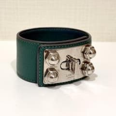 LOEWE レザーブレスレット グリーン - メルカリ