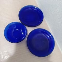 コバルトブルー ガラス皿 ボウル 3点セット - メルカリ