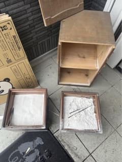 昭和レトロアンティーク二箇セット木箱入り 灰入 茶道具 古民具 角火鉢