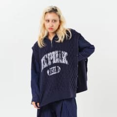 アトモス ピンク カレッジ ケーブル ニット ベストのサムネイル
