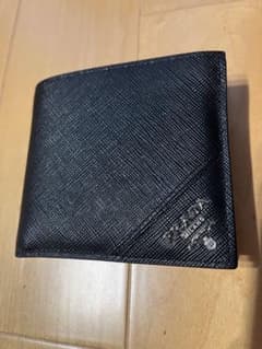付属品完備】PRADA プラダ サフィアーノレザー 二つ折り財布 2MO738 