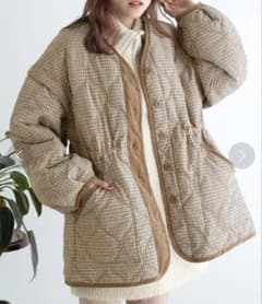 w closet キルティングジャケット ベージュ系チェックのサムネイル