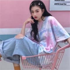 DEVICE パステルカラー タイダイ柄Tシャツ⭐️美品のサムネイル