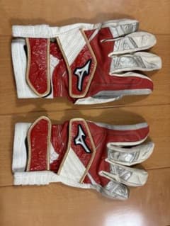 吉*祐様 Mizuno バッティング用手袋 レッド/ホワイトのサムネイル