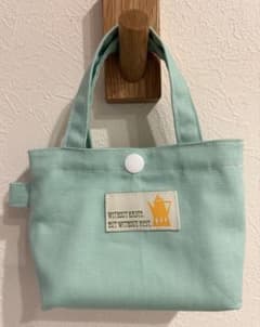 ミニトートバッグ　小物入れ ハンドメイド ミントグリーンのサムネイル