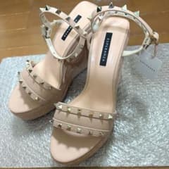 ESPERANZA スタッズ ウェッジソール サンダル ピンク Lのサムネイル