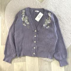 axes femme floral embroidered knit cardigan, classic feminine, with tag.