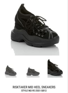 靴 YELLO Risktaker Mid Heel Sneakers BLACK YELLO☆Risktaker Mid Heel Sneakers ブラックS - メルカリ