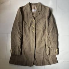 MaxMara チェック柄 テーラードジャケット ブラウンのサムネイル