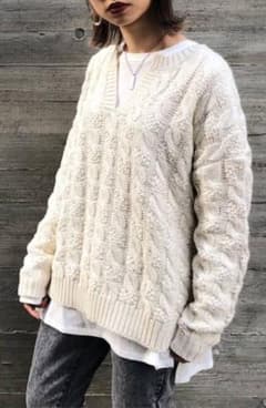 未使用 PAGEBOY ページボーイ ケーブルキーネックプルオーバーニット 白のサムネイル