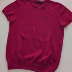 RALPH LAUREN 半袖ニット レッド L