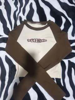 SECEND 長袖 ラグラン Tシャツ ブラウン ホワイトのサムネイル