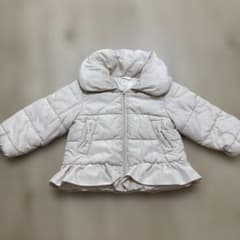 中綿コート ベージュ リボン フリル 95cmのサムネイル