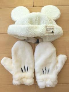 ミッキーモコモコ帽子とミトンセットのサムネイル