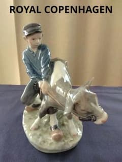 正規品】希少！ロイヤルコペンハーゲン 置物 人形 フィギュリン 牛飼い