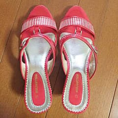 赤いミュール サンダルＬサイズのサムネイル