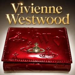 Vivienne エナメル 三つ折 艶レッド ハート 　がま口　ショッパー付のサムネイル