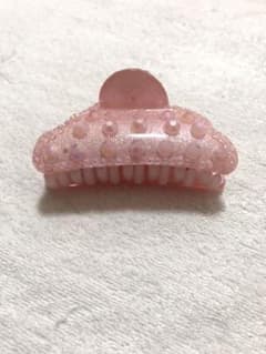 【美品】バンスクリップ ピンク色 ストーンのサムネイル