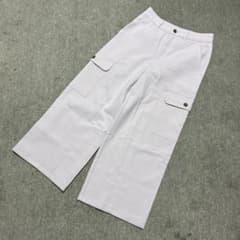 【GU】カーゴワイドパンツ NATURAL Mサイズ ※裾上げしていますのサムネイル