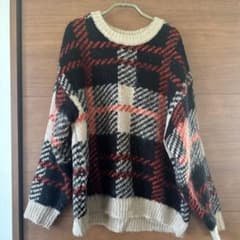 FREAK'S STORE チェック柄ニットセーター