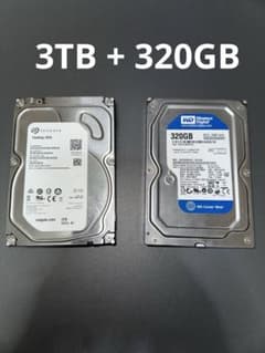 Seagate 3.0TB 内蔵HDD +WD 320GB HDDのサムネイル