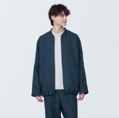 MUJI Labo 汚れが落ちやすいジップアップブルゾン 男女兼用 黒のサムネイル