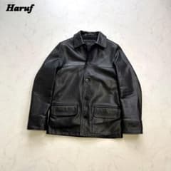 美品】Haruf レザージャケット カーコート 黒 M 牛革 本革 - メルカリ